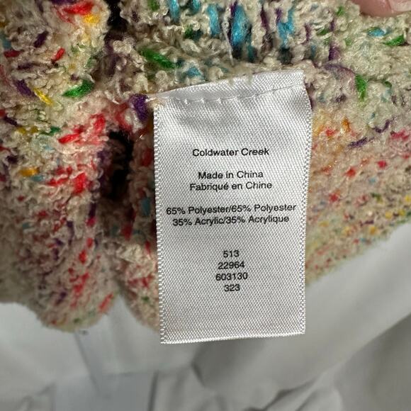 Coldwater Creek Chenille Sleeveless‎ Sweater Rainbow Blend Sz XL Boho 70s - Picture 4 of 7
